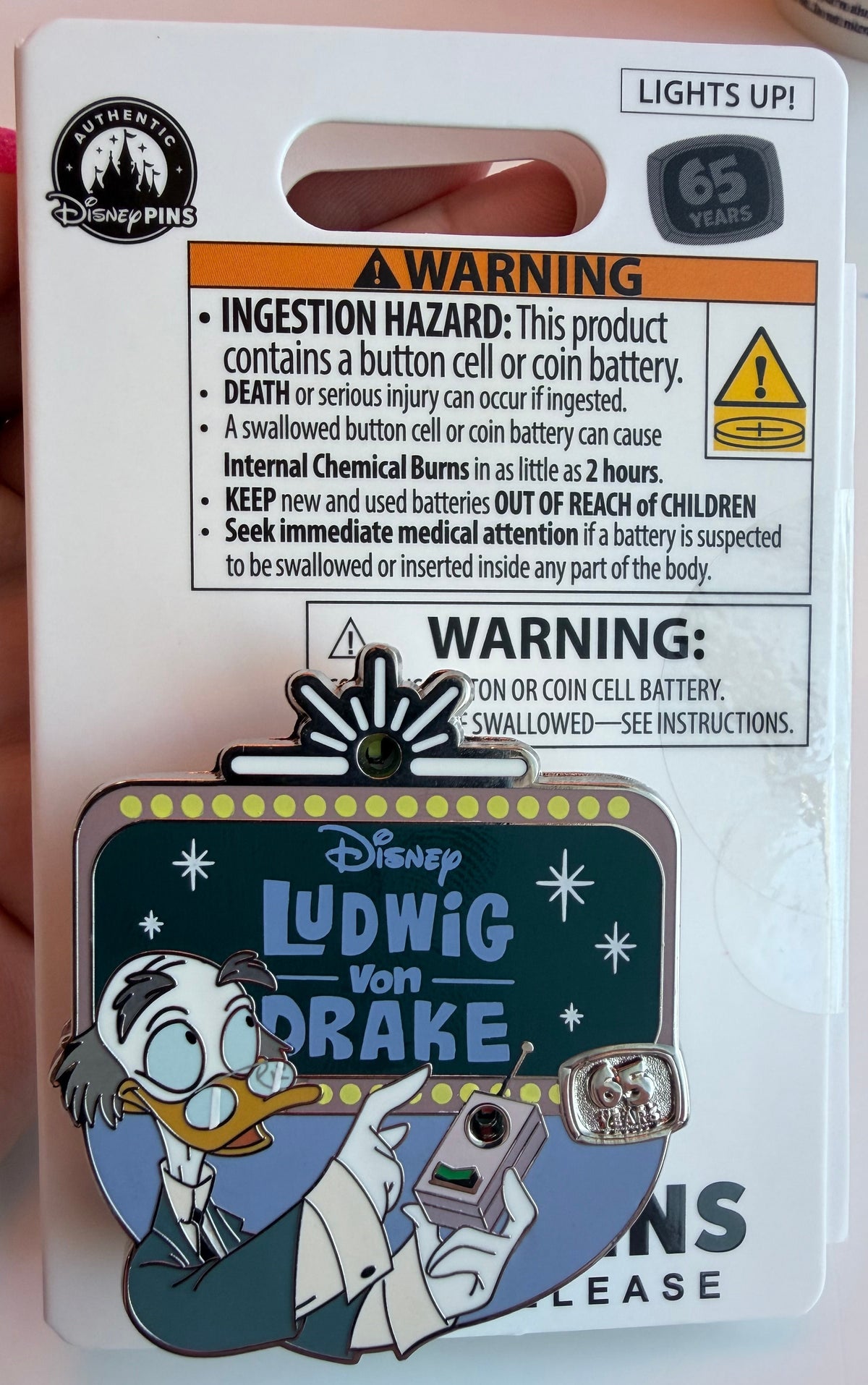 Ludwig Von Drake Light Up Pin