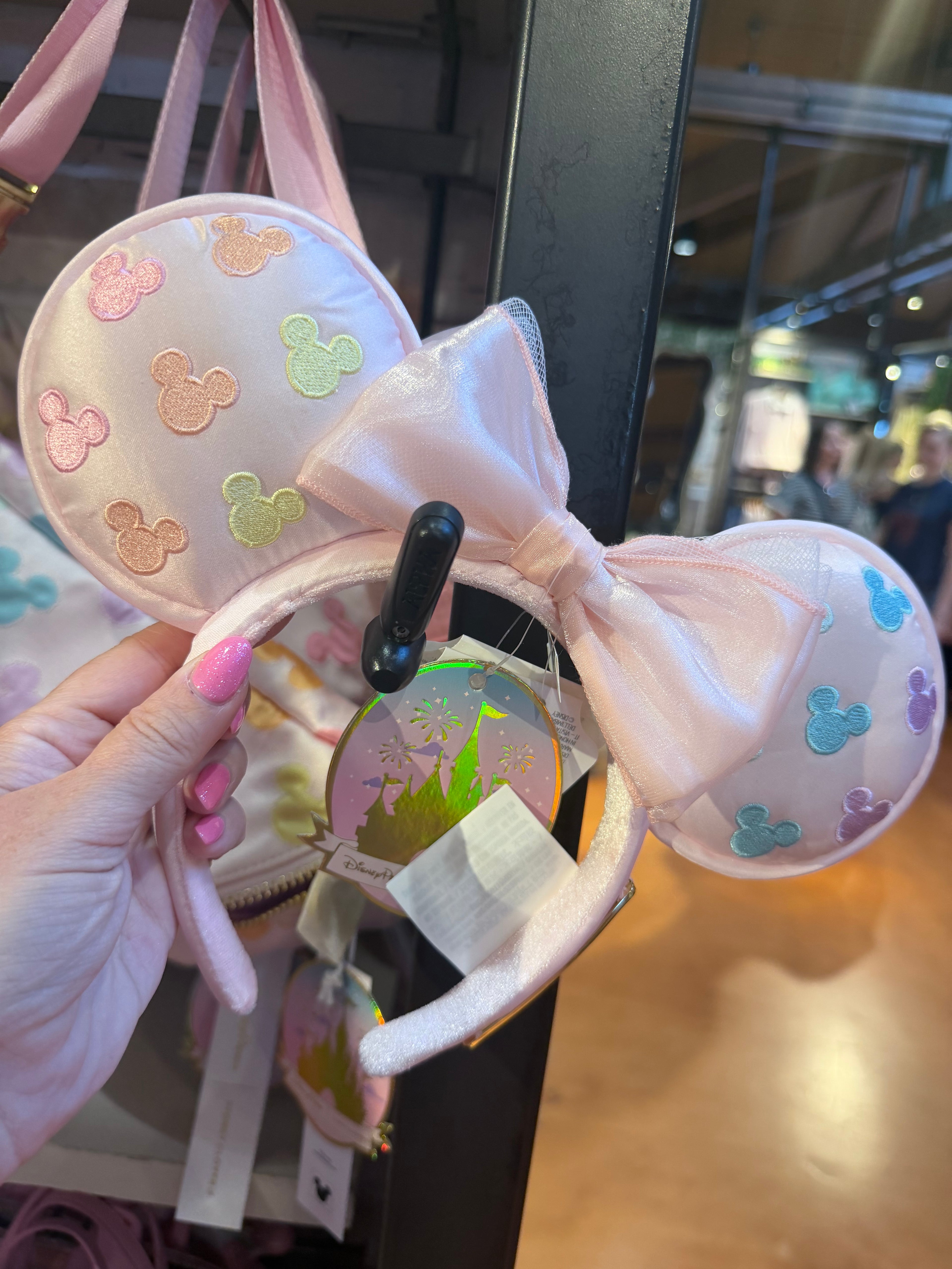 Minnie Ear Headband With Rainbow Mickey Heads