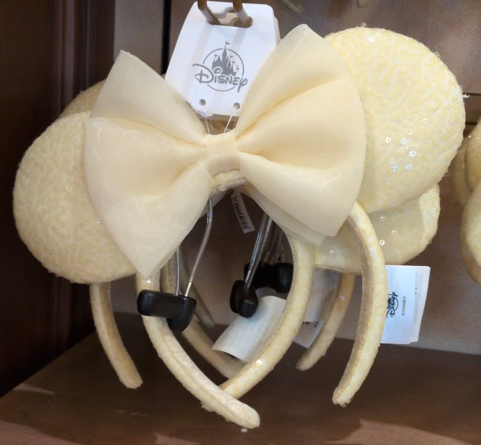 Yellow Sequined Minnie Ear Headband
