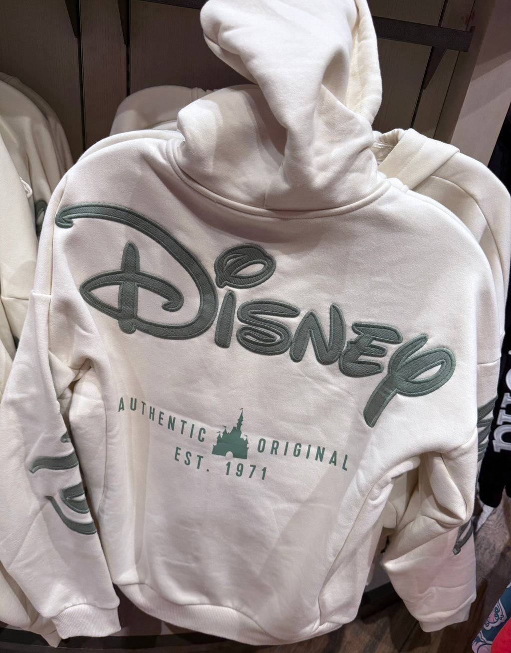 Walt Disney World Hoodie - White With Green Writing
