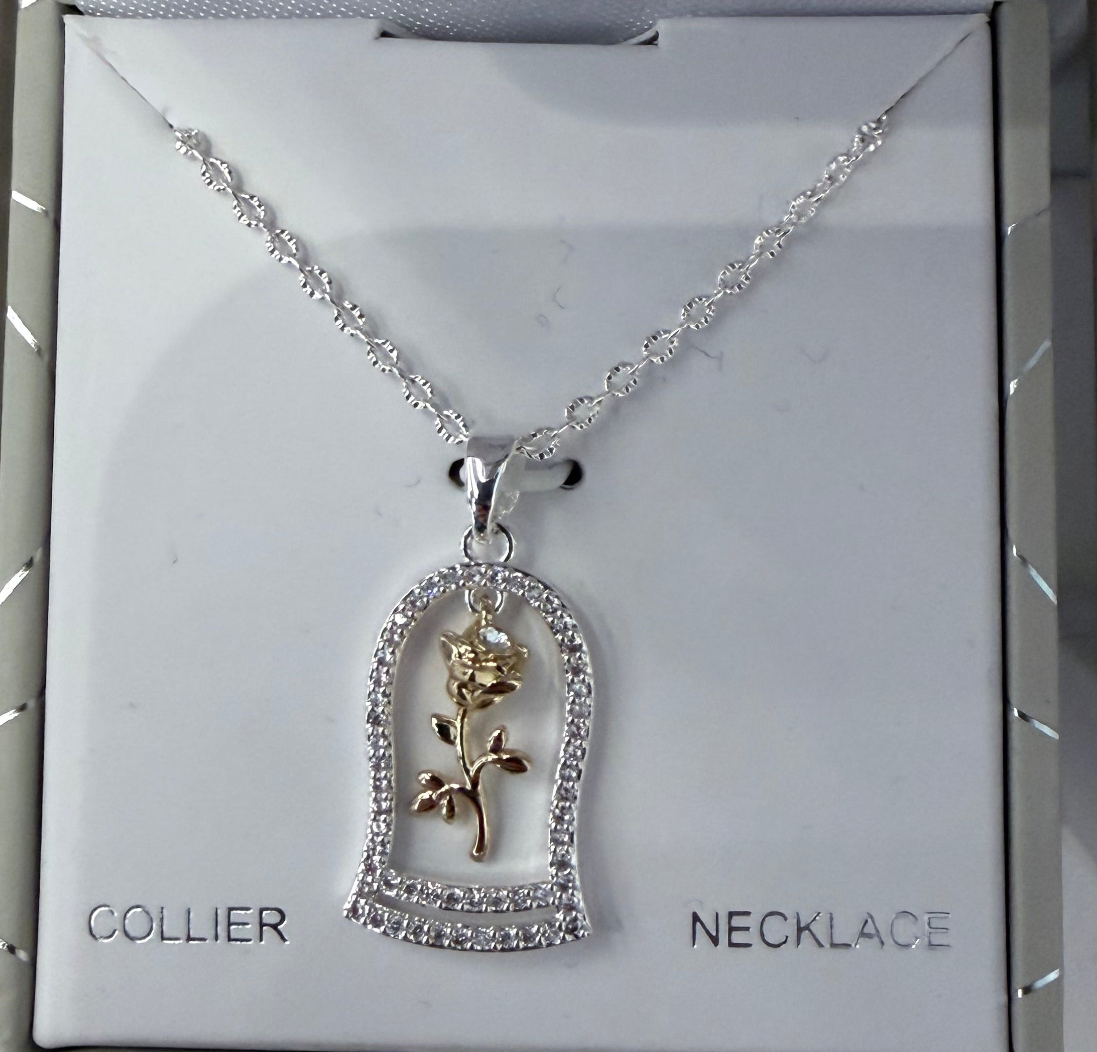 Beauty & The Beast Rose Necklace