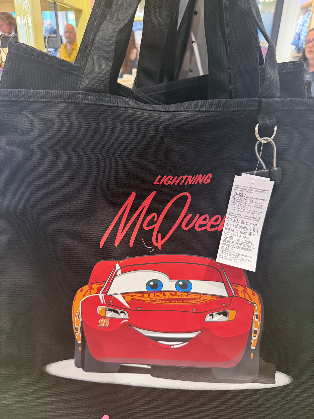 Lighting McQueen Black Tote Bag