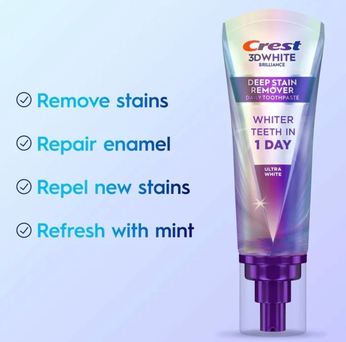 Crest 3D White Brilliance Deep Stain Remover Whitening Toothpaste