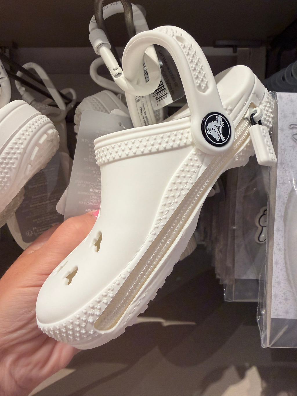 Croc Bag Charm White Keyring