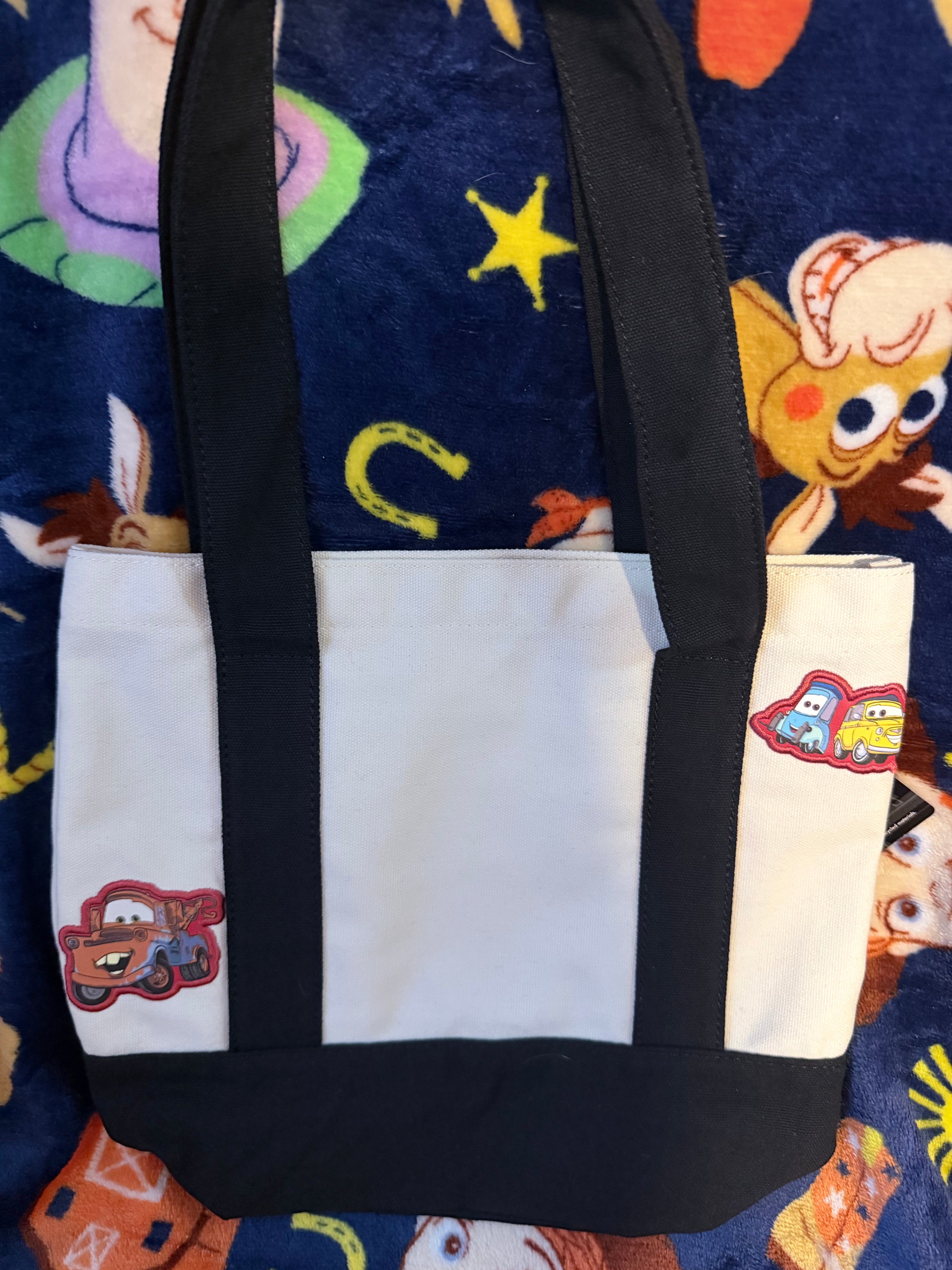 Cars Lightning McQueen Black Mini Canvas Tote with Patches - BoxLunch Exclusive