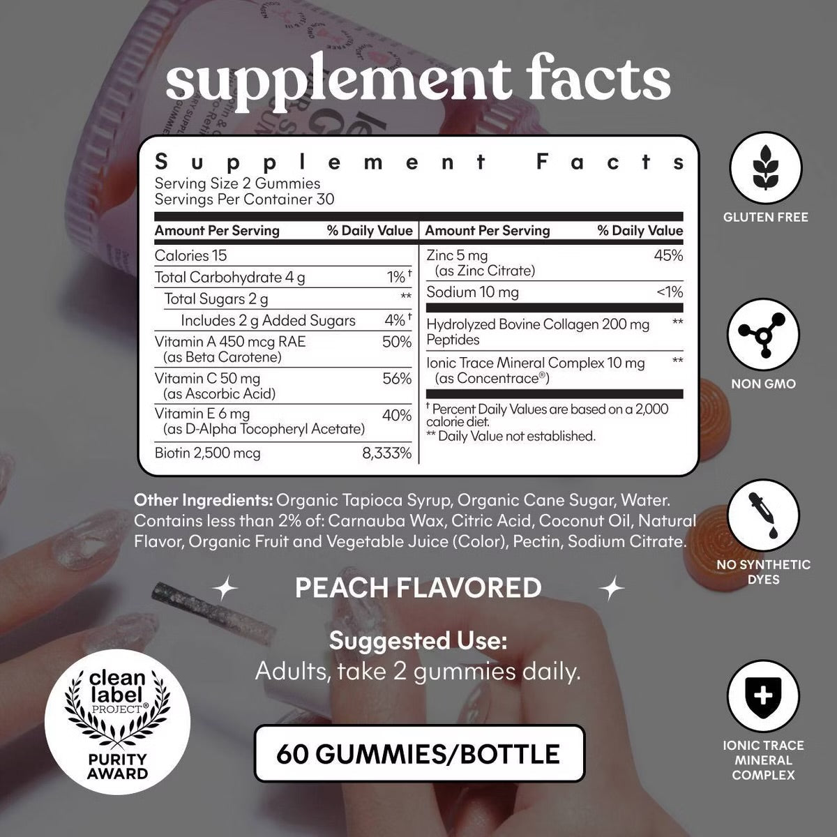 Lemme Glow Collagen Gummies - Hair, Skin & Nail Support