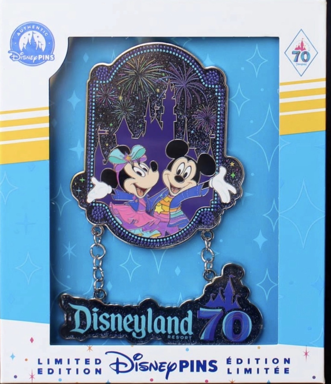 Mickey & Minnie Disneyland 70th Anniversary Grand Finale Mini Jumbo Pin