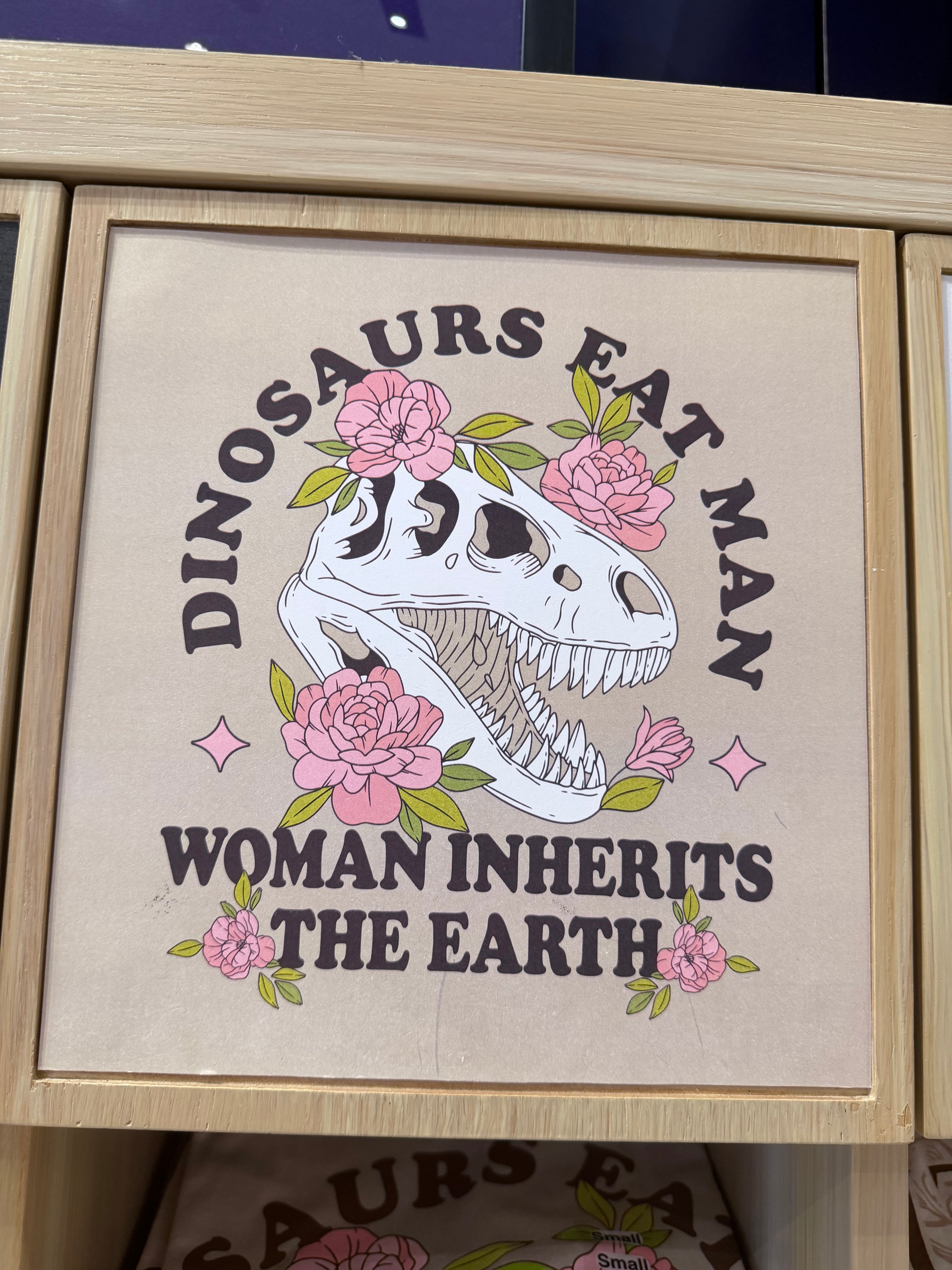 Dinosaurs Eat Man Woman Inherits The Earth T-Rex T-Shirt