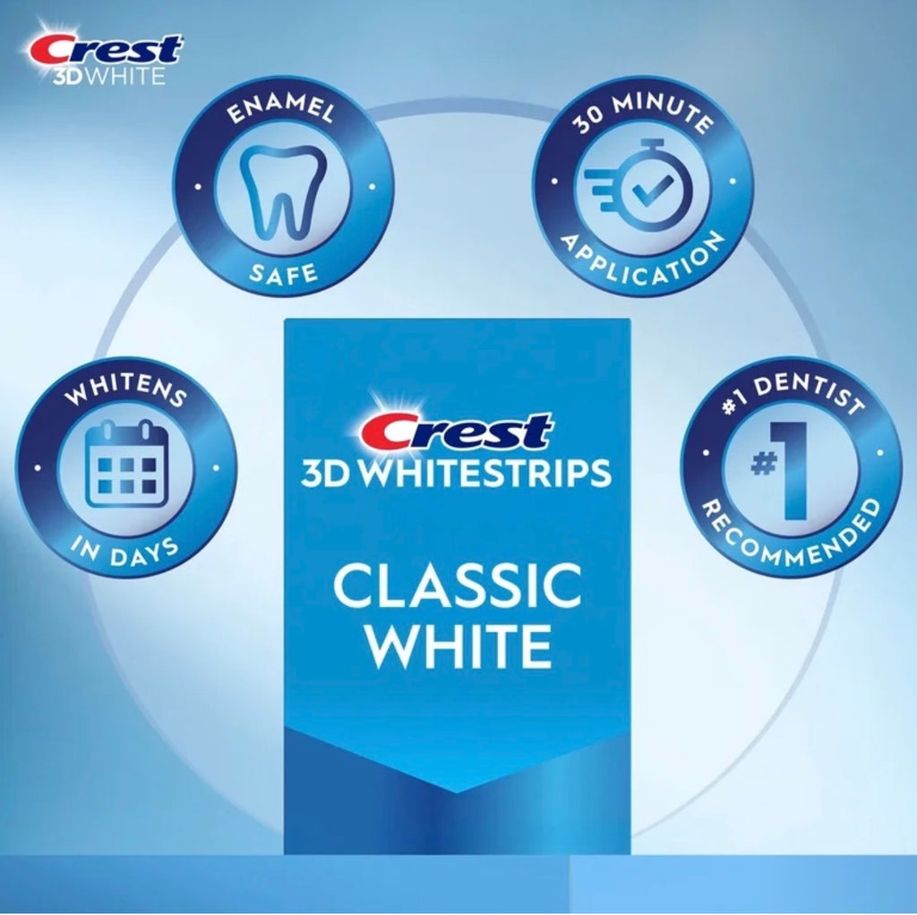 Crest 3DWhitestrips Classic White Teeth Whitening Kit, 10 Count