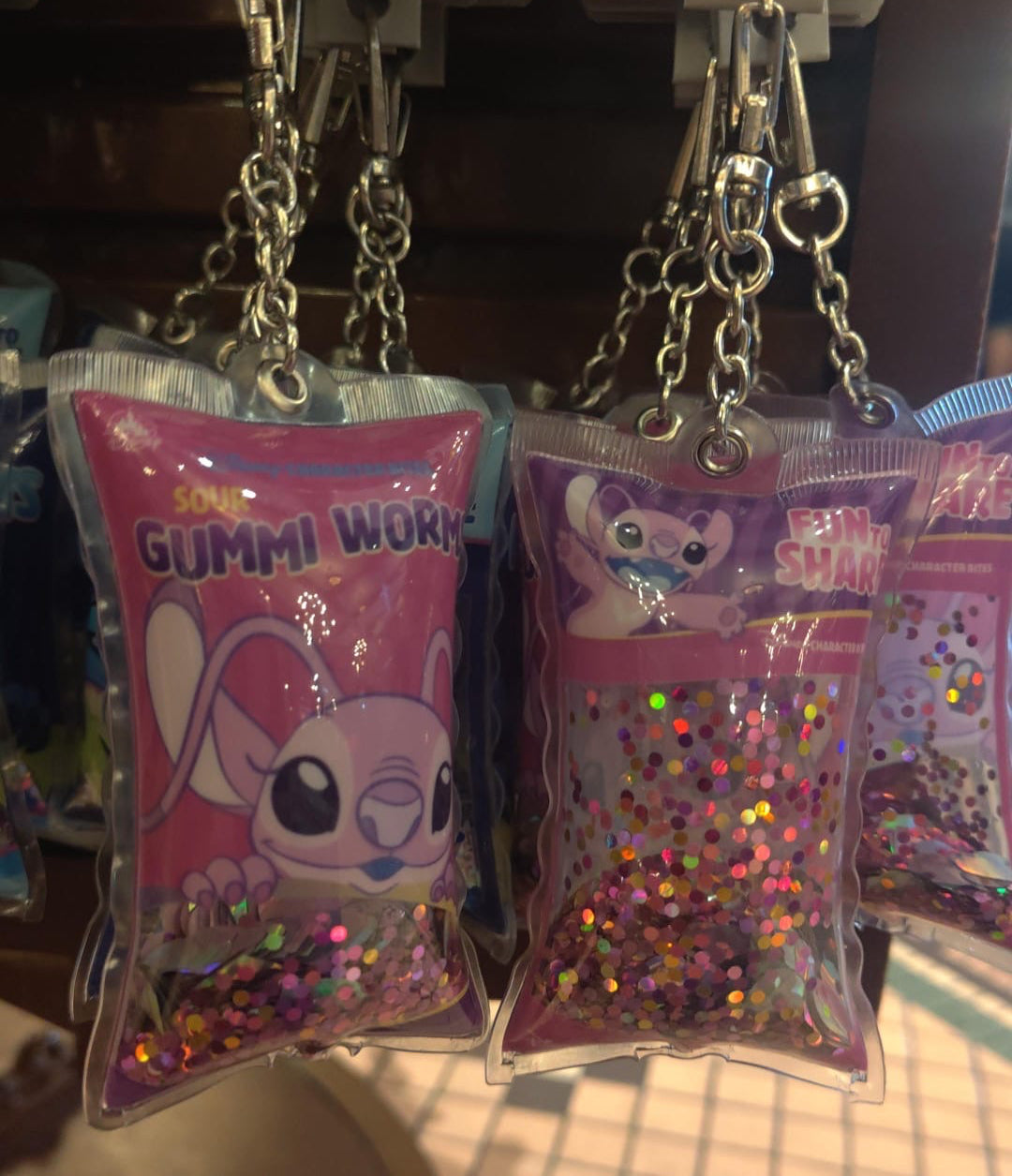 Angel Sour Gummi Worms Keyring