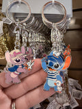 Stitch & Angel Keyring Set