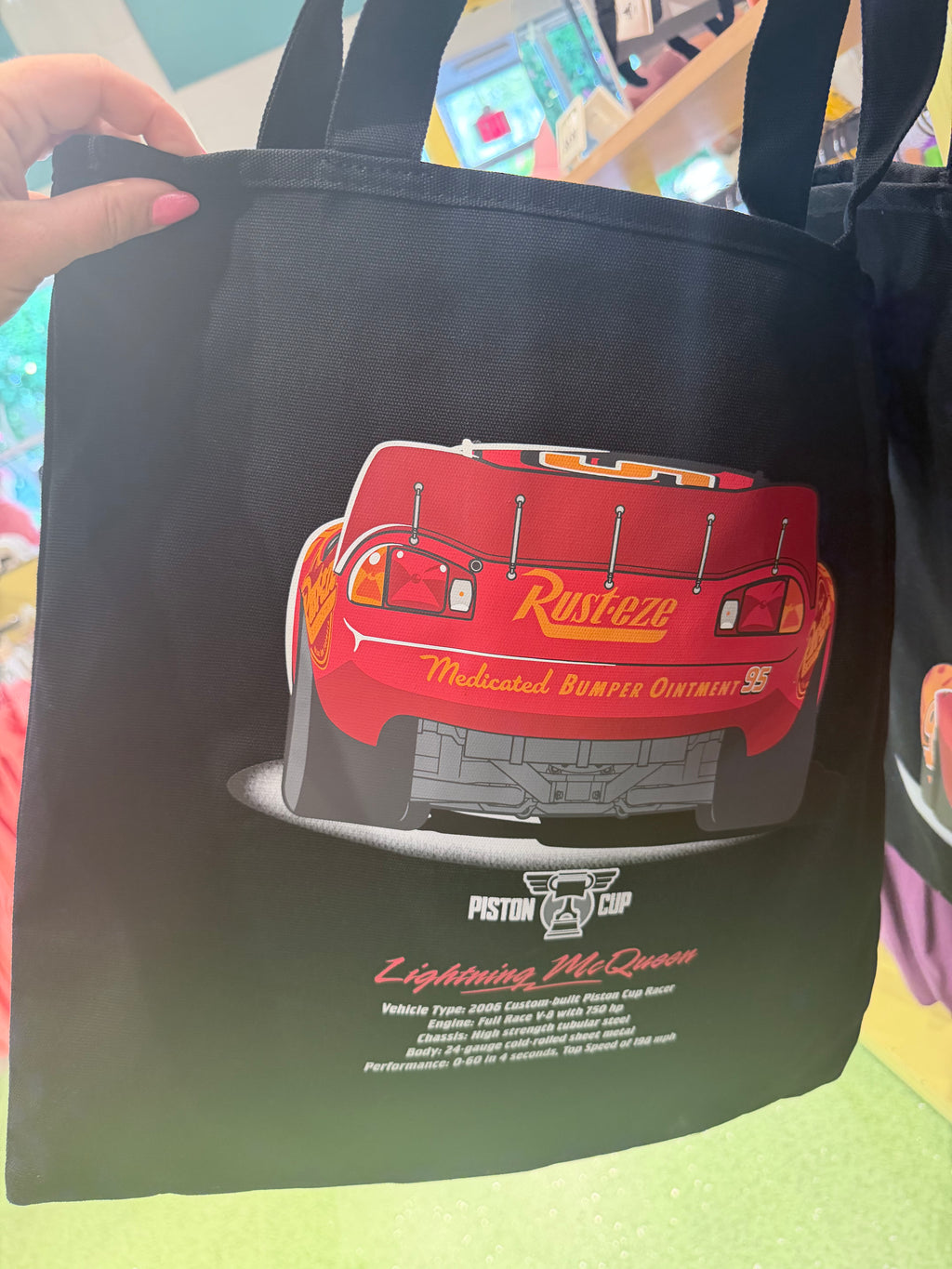 Lighting McQueen Black Tote Bag