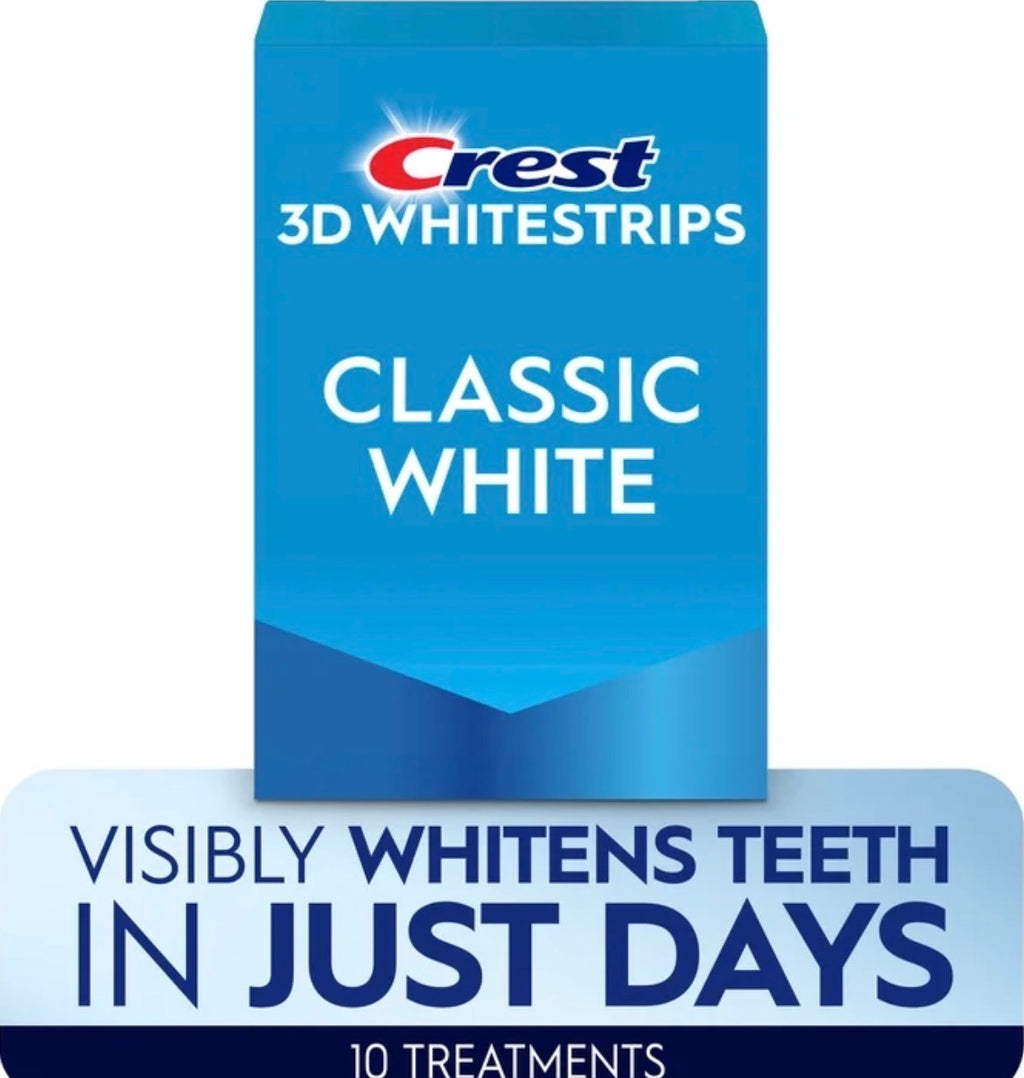 Crest 3DWhitestrips Classic White Teeth Whitening Kit, 10 Count
