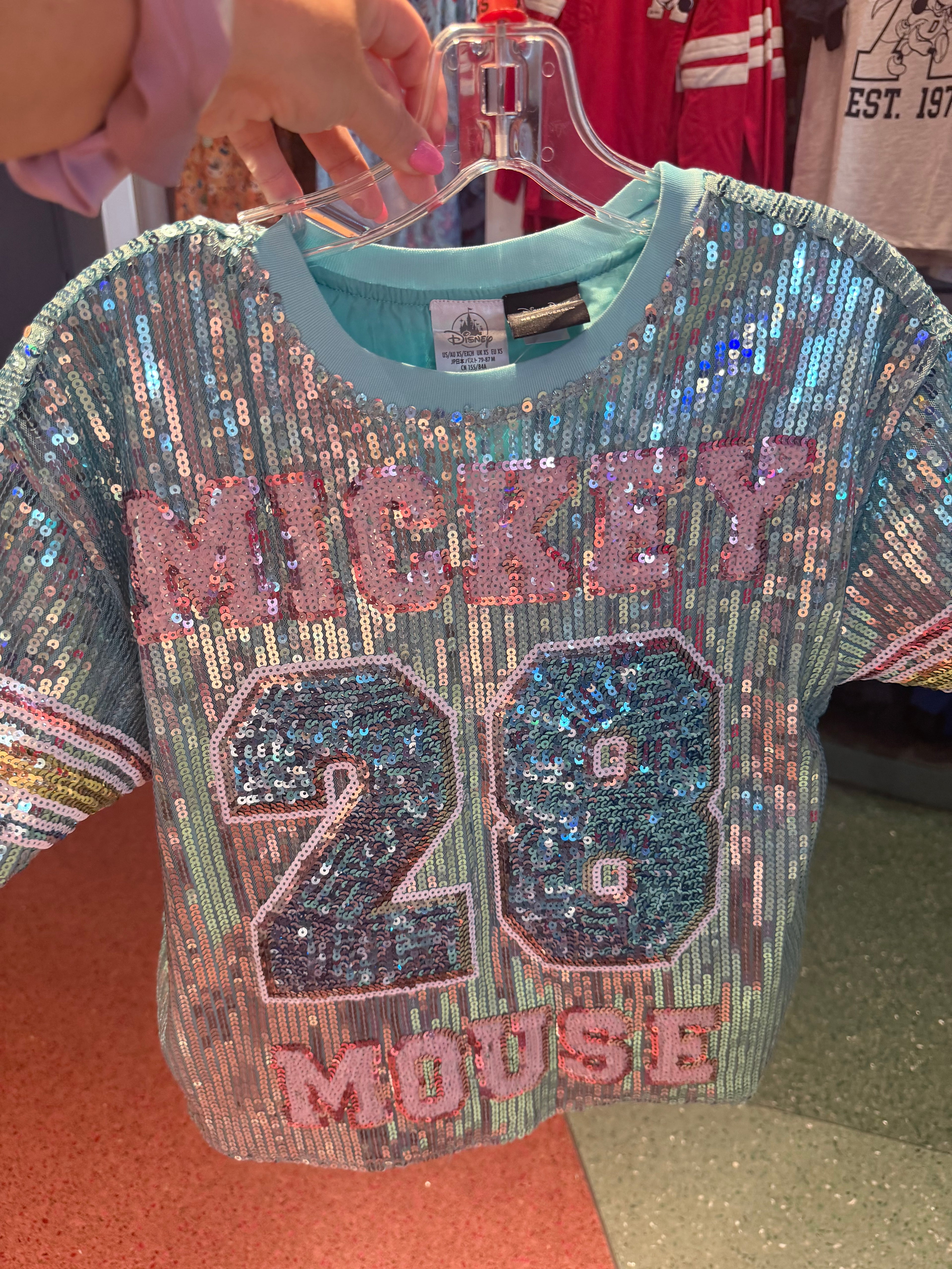 Mickey Balloons Blue Sequins Top By Her Universe
