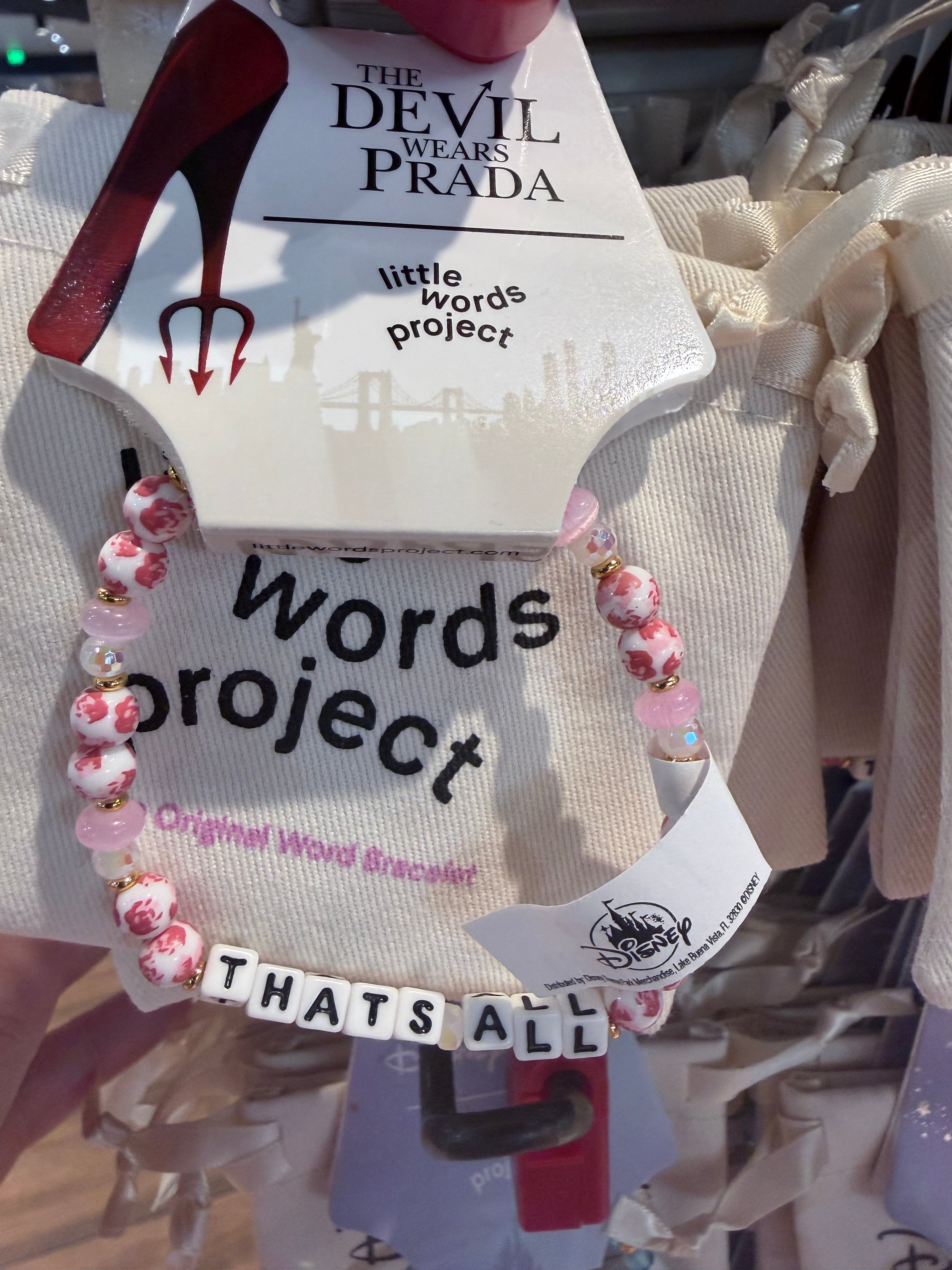 Bracelet with 'words project' and 'The Devil Wears Prada' - 'Thats All'