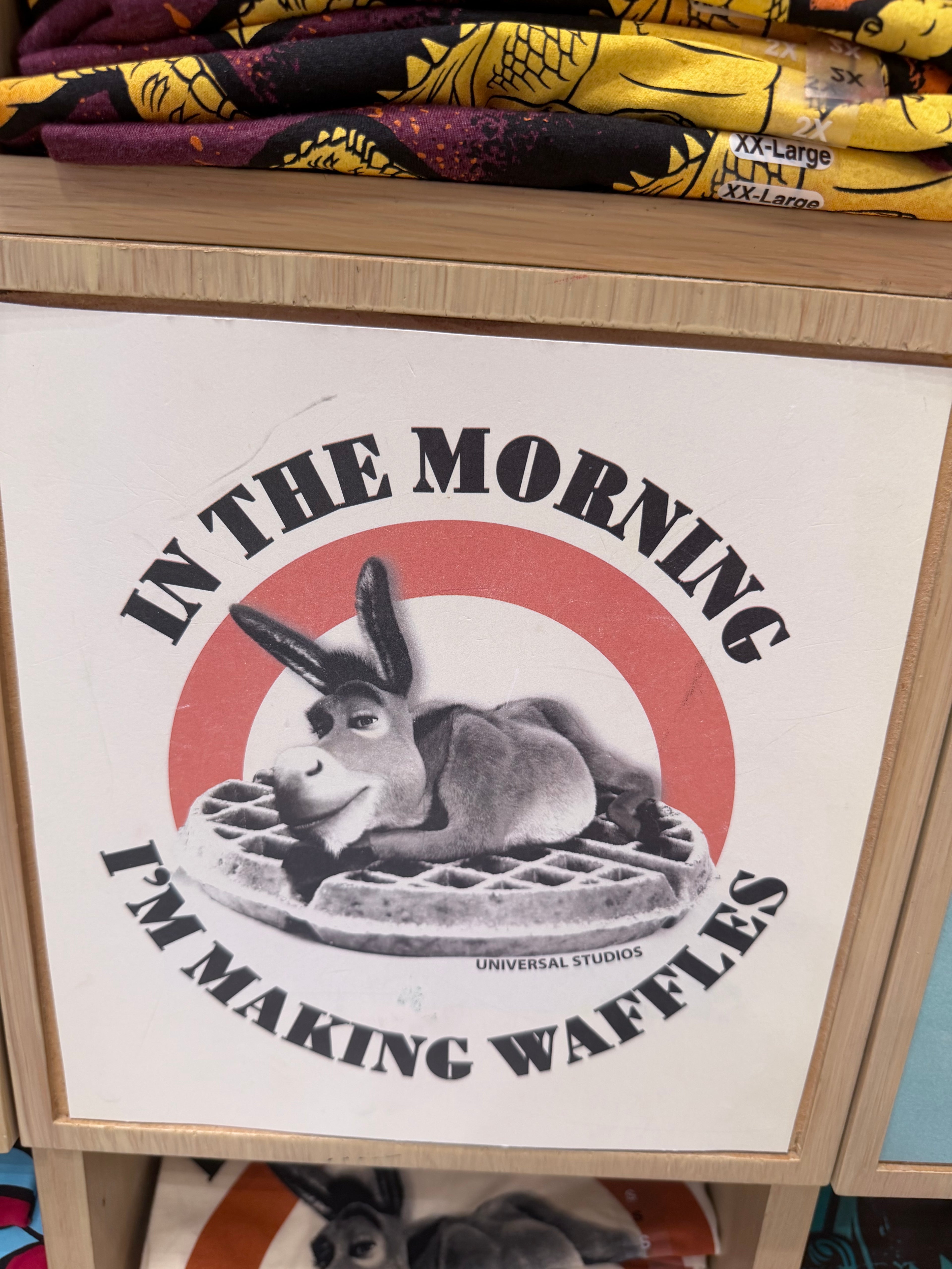 Cream “In the Morning I’m Making Waffles” Donkey from Shrek T-Shirt