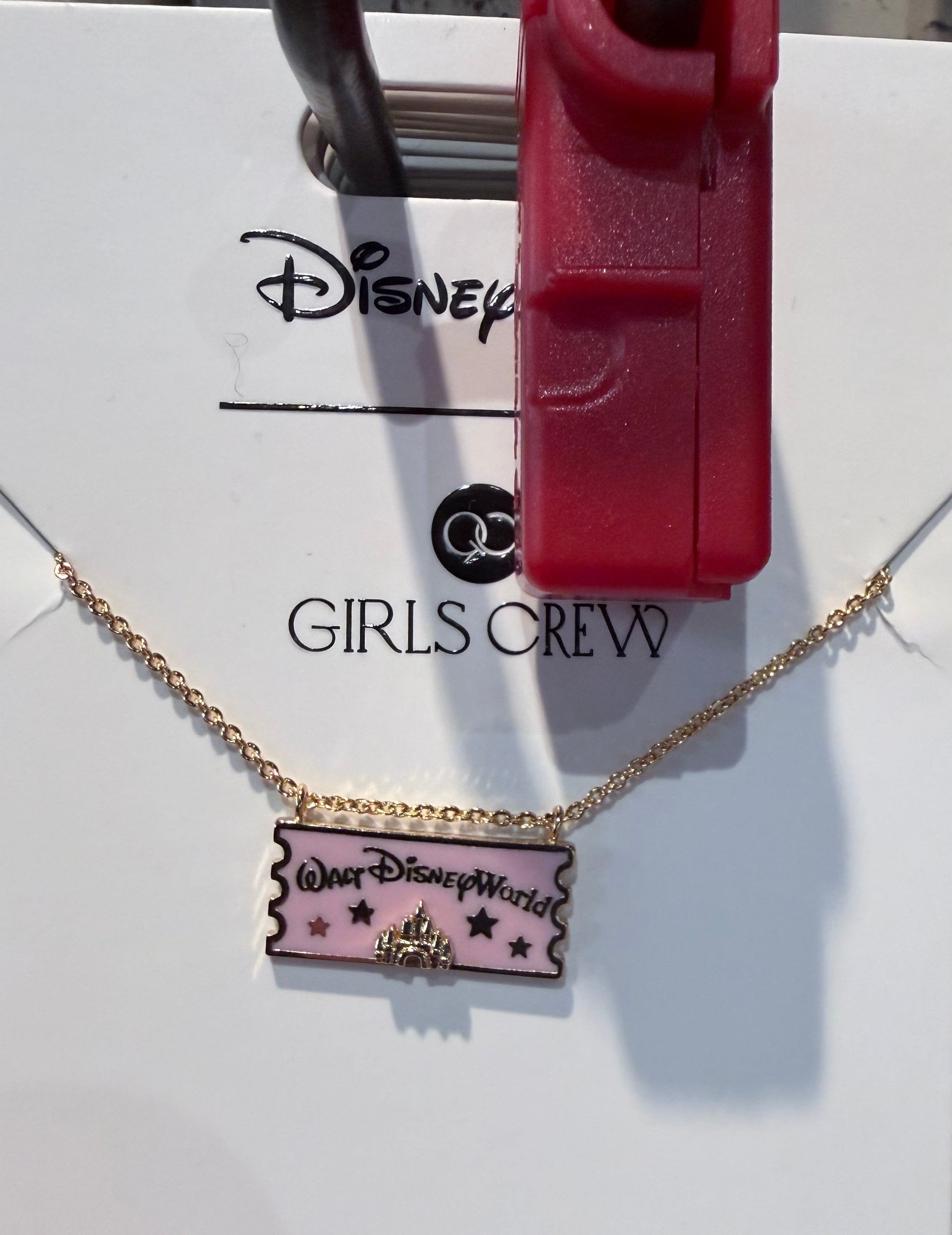 Disney Parks Girls Crew Walt Disney World Castle Ticket Necklace