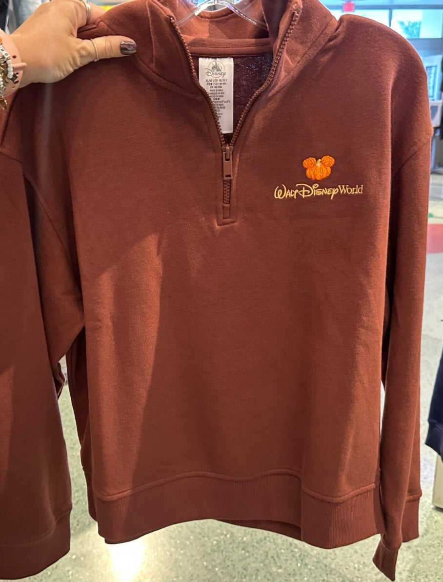 Walt Disney World Pumpkin Quarter Zip Sweatshirt