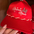 Minnie Mouse Red Bow Hat With Pearls
